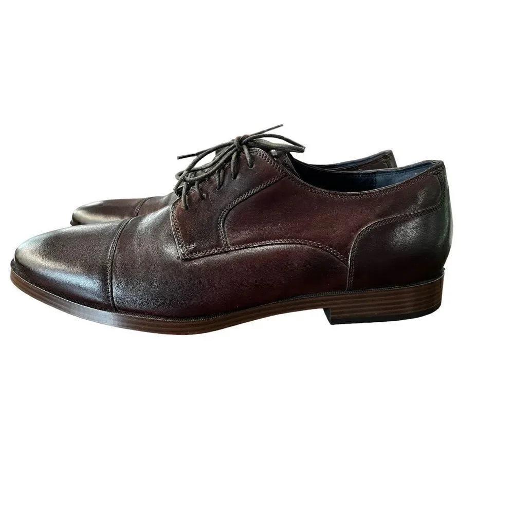 Cole Haan Men’s Harrison Grand Cap Toe Oxford British burgundy brown 12M